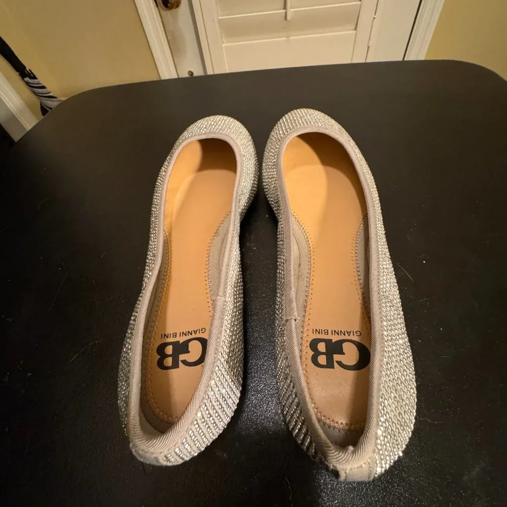 Gianni Bini size 10 NWOT silver flat shoes